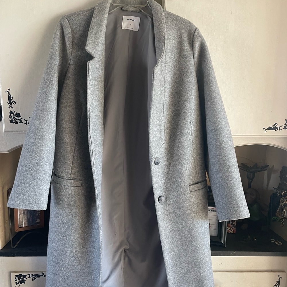 Long Grey Dress Coat- Like New